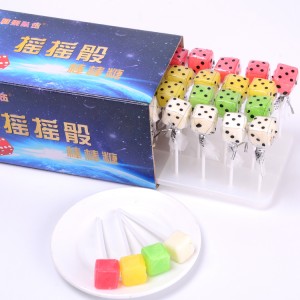 cube dice shape lollipop hard candy