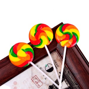 17g Round Pallet Shape lollipop HALAL Sweet Fruit Flavor Rainbow Colors 17g Lollipop Candy Lollipop Manufacturers