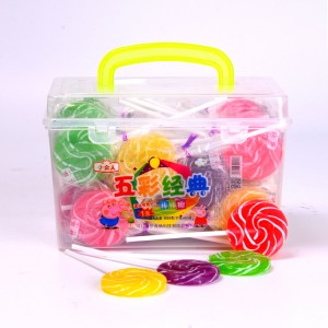 17g Round Pallet Shape lollipop HALAL Sweet Fruit Flavor Rainbow Colors 17g Lollipop Candy Lollipop Manufacturers