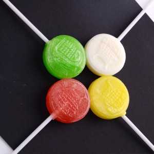 16g Round Shape Pallet lollipop Wholesale colorful festive Christmas snacks bear crystal claw lollipop fruit slices creative handmade candy gifts hard candy