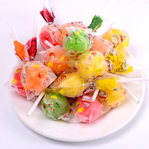 OEM 16g  Multi-Colored Fruity Flavor Ball Shape Lollipop