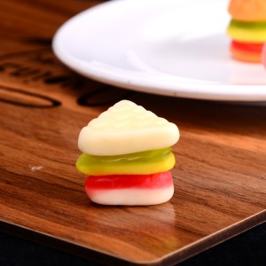 Wholesale Bulk Halal Hamburger Shape Sweet Jelly Burger Gummy Candy