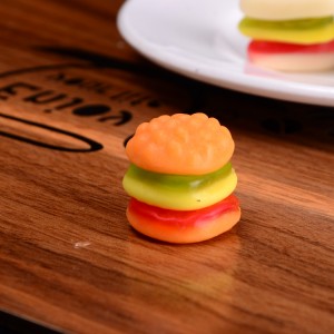 Wholesale Bulk Halal Hamburger Shape Sweet Jelly Burger Gummy Candy