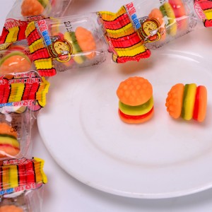 Wholesale Bulk Halal Hamburger Shape Sweet Jelly Burger Gummy Candy