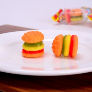 Wholesale Bulk Halal Hamburger Shape Sweet Jelly Burger Gummy Candy