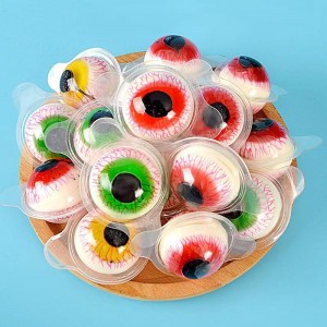 3D eyeball soft gummi candy fruit jam filled soft gummy ball candy