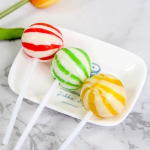 17g colorful ball shape lollipop sweet supplier factory price halhal sweet candy maufacturer