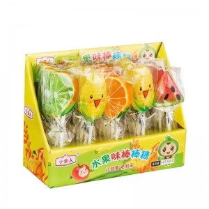 Halal Orange Shape Lollipop  candy hard candy fruit flavor manufacturer