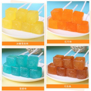 15g Cube Shape lollipop Halal hand made mint flavor cube dice lollipop hard candy manufacturer