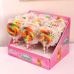 HALAL sweet fruit flavor rainbow colors 17g lollipop candy lollipop manufacturers