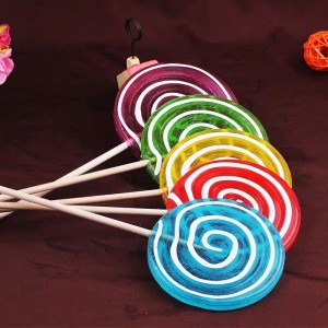 80G big crystal lolly pop flat lollipop