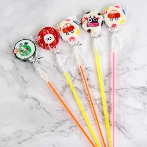 18g Fruit Slice lollipop High Quality Multi-Coloured Orange Design Sliced Bulk Custom Fruit Hard Candy Lollipop Supplier