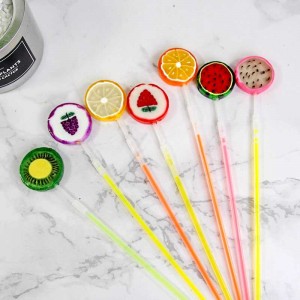 18g Fruit Slice lollipop High Quality Multi-Coloured Orange Design Sliced Bulk Custom Fruit Hard Candy Lollipop Supplier