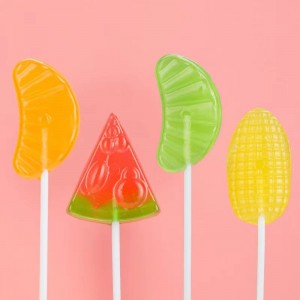 Halal Orange Shape Lollipop  candy hard candy fruit flavor manufacturer