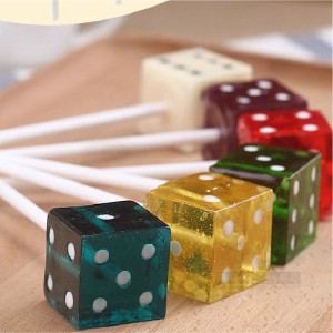 28g Dice shape lollipop Funny Bonbon Multi Colour And Flavor Dice Shaped Lollipop manufacturer supplier