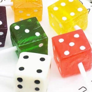 28g Dice shape lollipop Funny Bonbon Multi Colour And Flavor Dice Shaped Lollipop manufacturer supplier