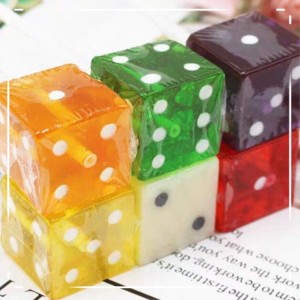 28g Dice shape lollipop Funny Bonbon Multi Colour And Flavor Dice Shaped Lollipop manufacturer supplier