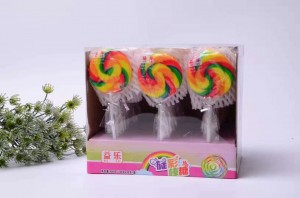 30g Round Shape Handmade Crystal rainbow colorful lollipop rotating colorful big rainbow lollipop candy candy lollipop