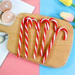 10g Christmas Candy Cane custom gift box packing fruity flavor candy canes cheap price high quality halal rainbow fruit flavor candy cane lollipop manufacturer