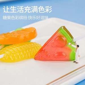 Halal Orange Shape Lollipop  candy hard candy fruit flavor manufacturer